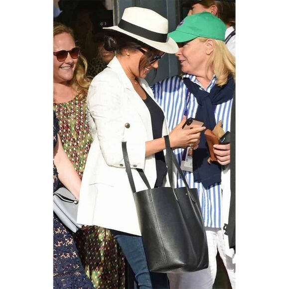 Cuyana Classic Structured Black Italian Pebbled Leather SFM Monogrammed Tote - Picture 10 of 11